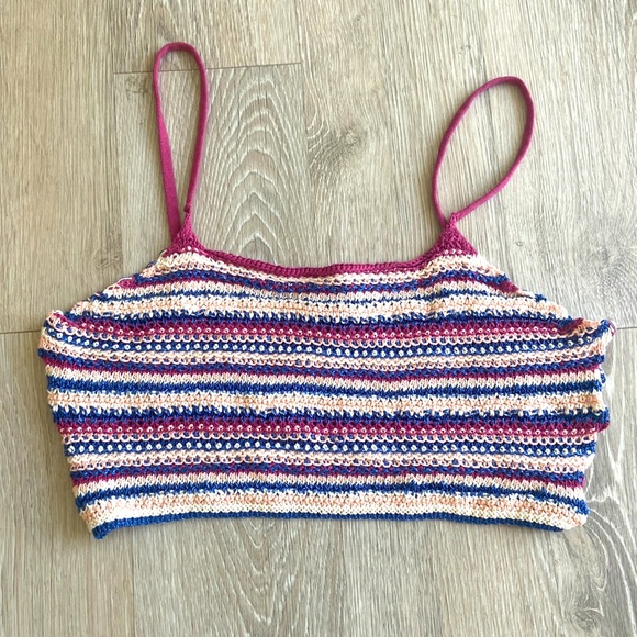 Urban Outfitters Crochet Cropped Tank Top Size L - Picture 1 of 3